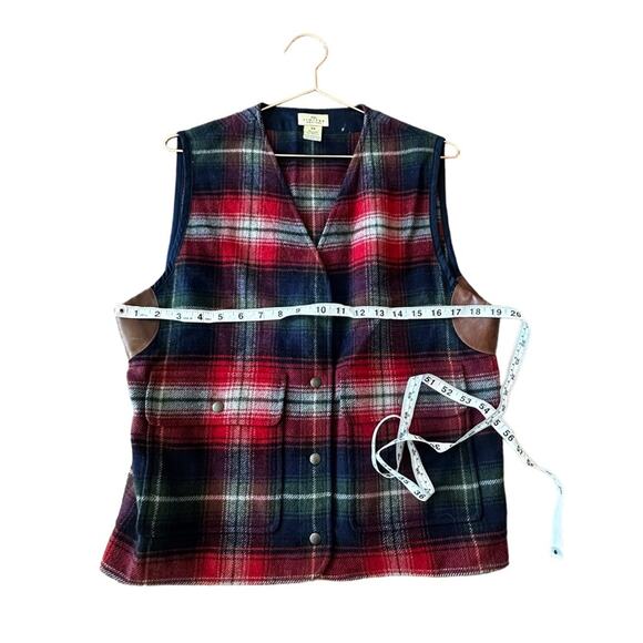 Vintage Limited America Wool Plaid Snap Patch Pocket Vest size medium - Picture 5 of 6
